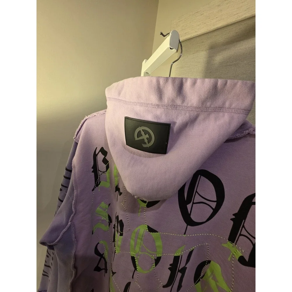 GALA‎ Hoodie Mens XL Purple Green Graphic Streetwear Y2K